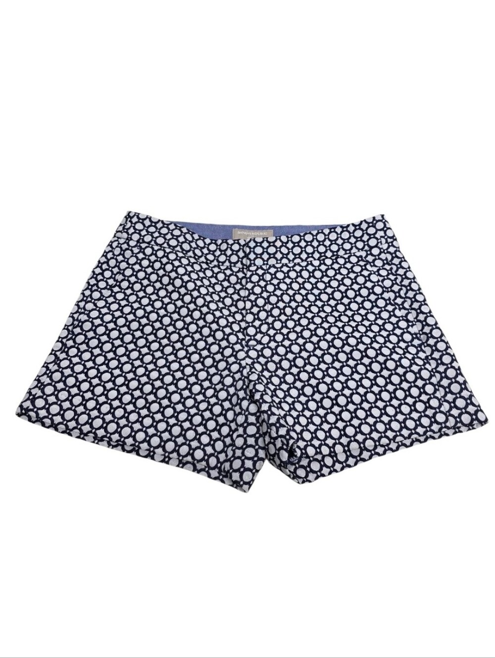 Banana Republic Navy and White Geometric Pattern Women’s Shorts Trina Turk